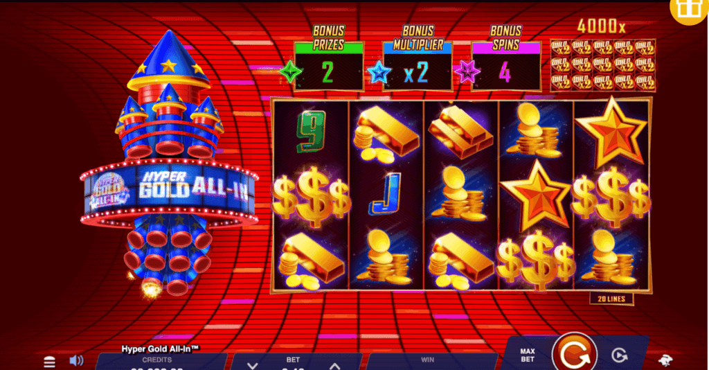 Hyper Gold All In Slot Review – 96% RTP, 4,000x Max Win